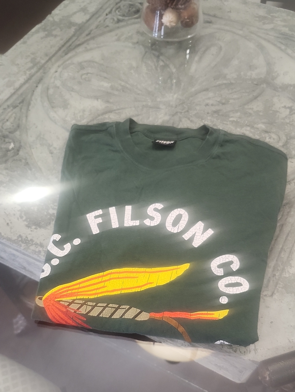 Filson Green Ranger Print Logo Graphic Tee Shirt Small - Picture 8 of 9